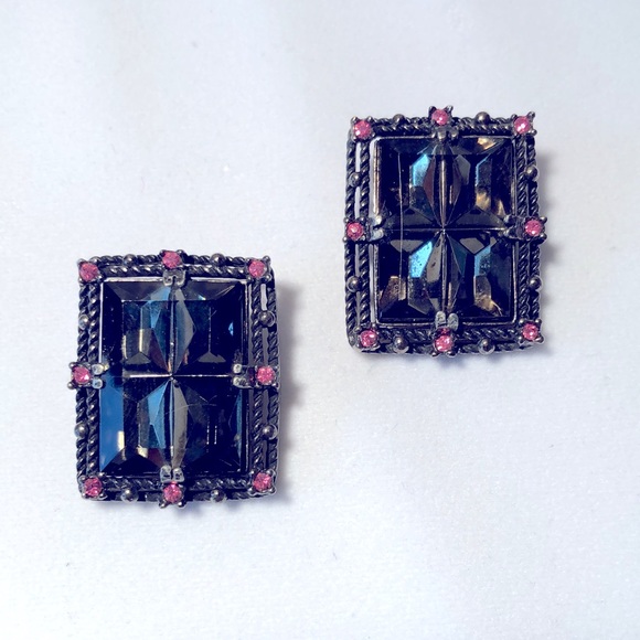 Sarah Coventry 50’s Midnight Magic Clip Earrings DeLizza & Elster Designed - Picture 3 of 4